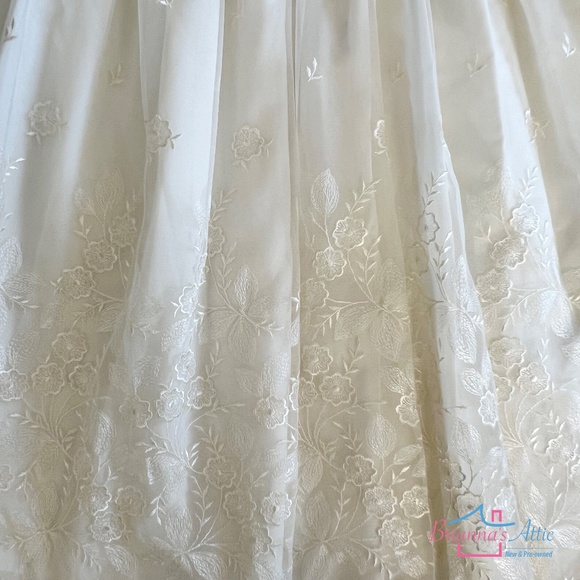 ALETTA Lace Overlay BAPTISM gown Ivory off white Size 6 to 8 months - Picture 10 of 13